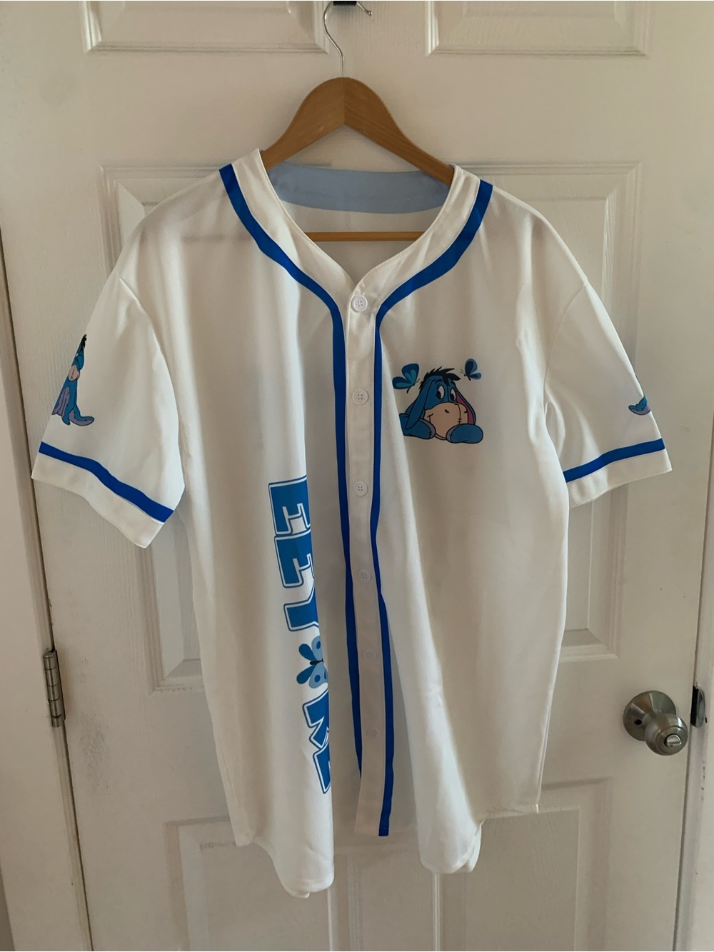 Eeyore White & Blue Baseball-Style Shirt